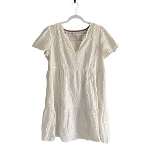 Super cute Knox Rose white eyelet ruffle mini dress, size large